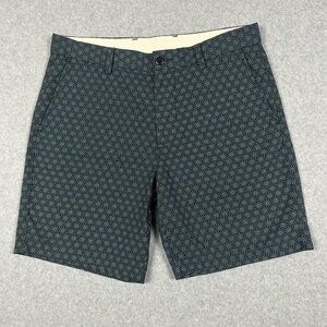 J Crew Chino Club Shorts Mens 33‎ W Blue Speckled Geometric Casual Preppy